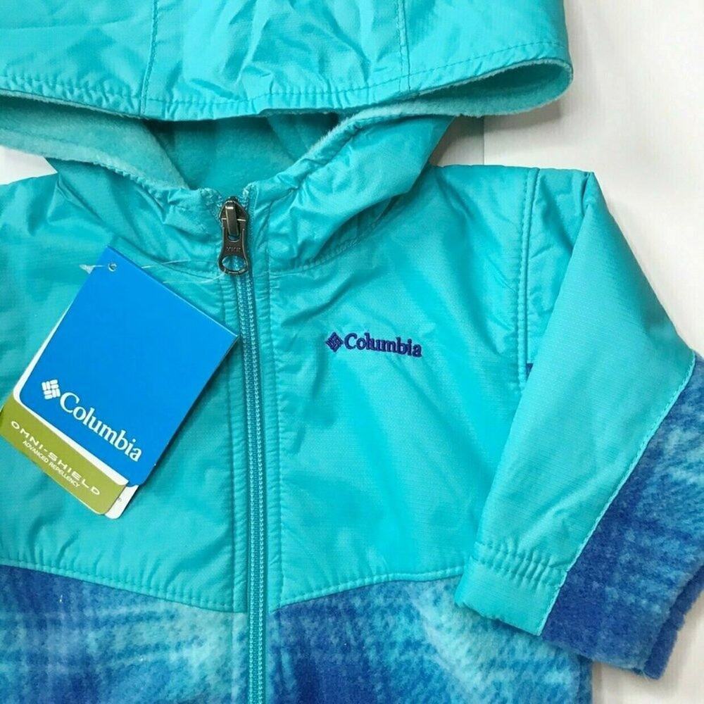 NWT Columbia Omni-Shield Teal Hooded Jacket 0-3M - Picture 4 of 4